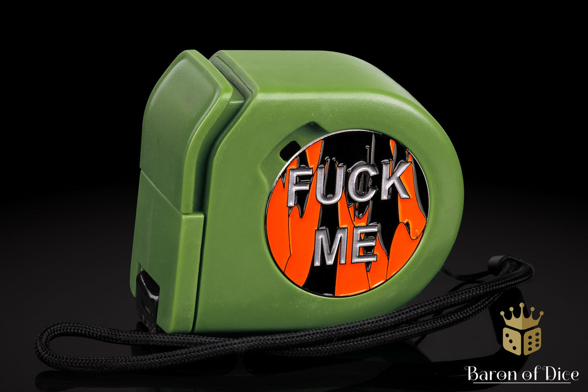 Wargaming Tape Measure | Baron's Coin™ Compatible | F*** Me | Silver