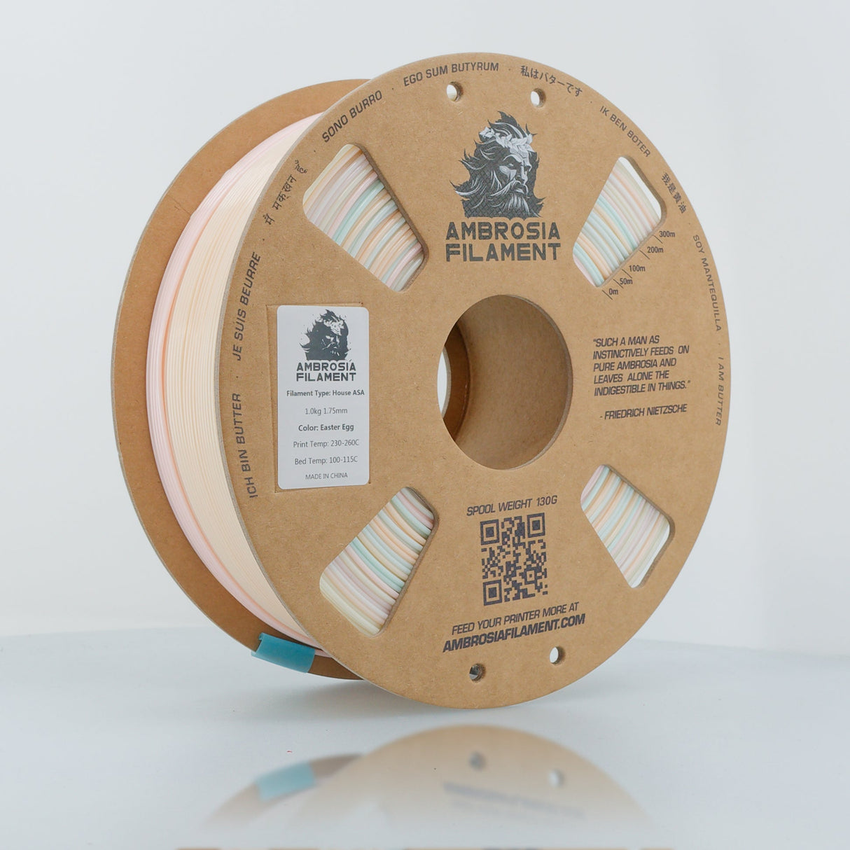 AMBROSIA PLA Filament of the Gods - 1KG Bambu AMS Friendly Cardboard Spools Premium 3D Printing Filament