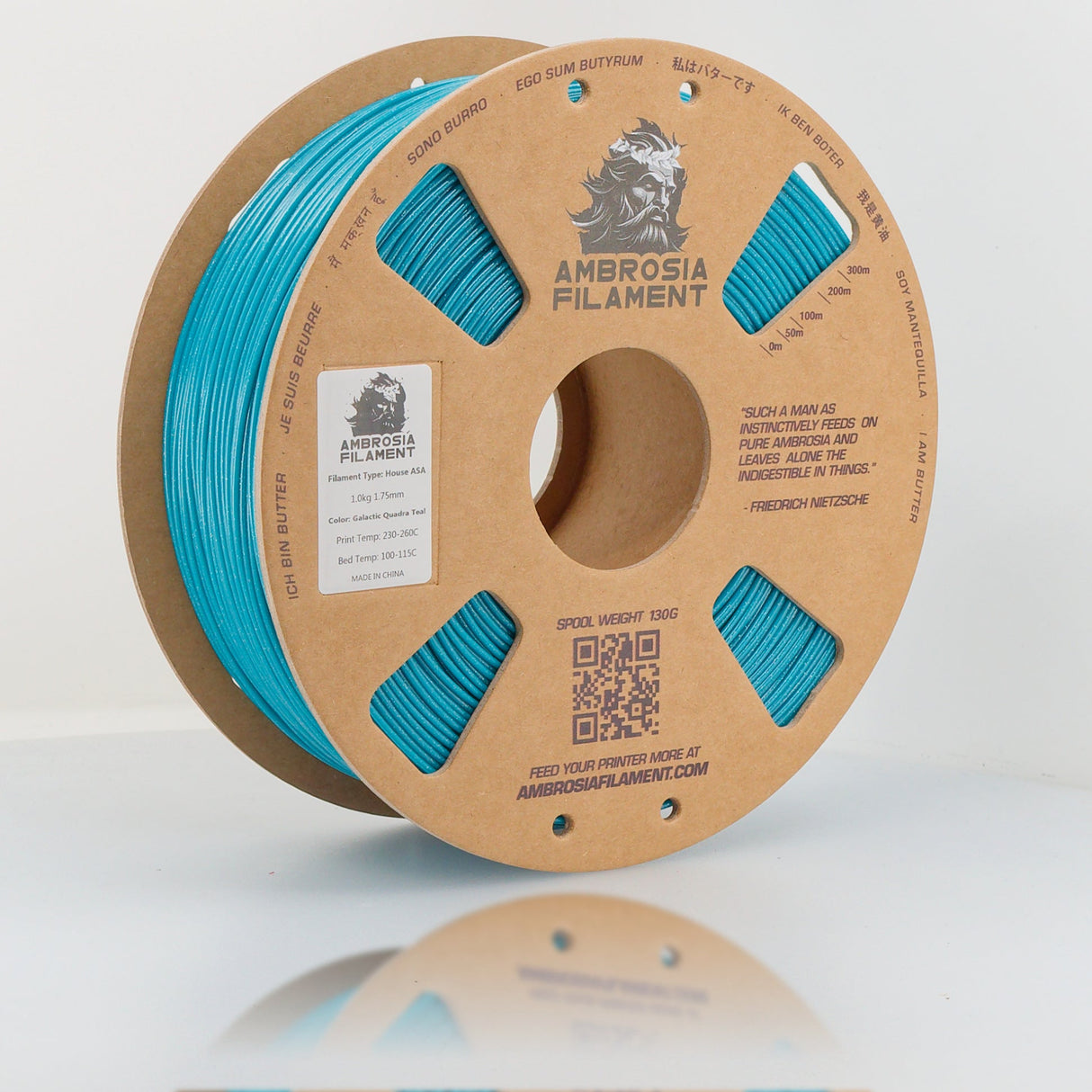 AMBROSIA ASA Galactic Filament of the Gods (Glitter / Sparkle) - 1KG Bambu AMS Friendly Cardboard Spools Premium 3D Printing Filament