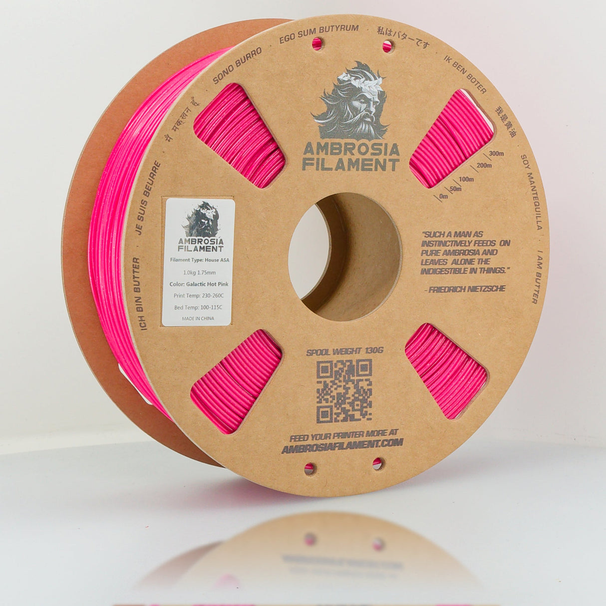 AMBROSIA ASA Galactic Filament of the Gods (Glitter / Sparkle) - 1KG Bambu AMS Friendly Cardboard Spools Premium 3D Printing Filament