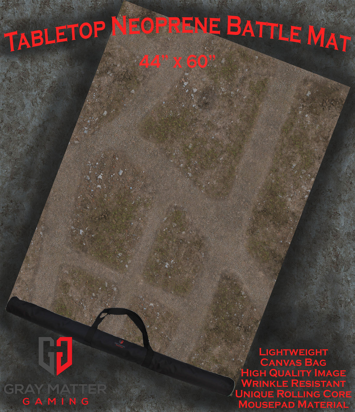 Abandoned Town - Neoprene Battle Mat with Bag
