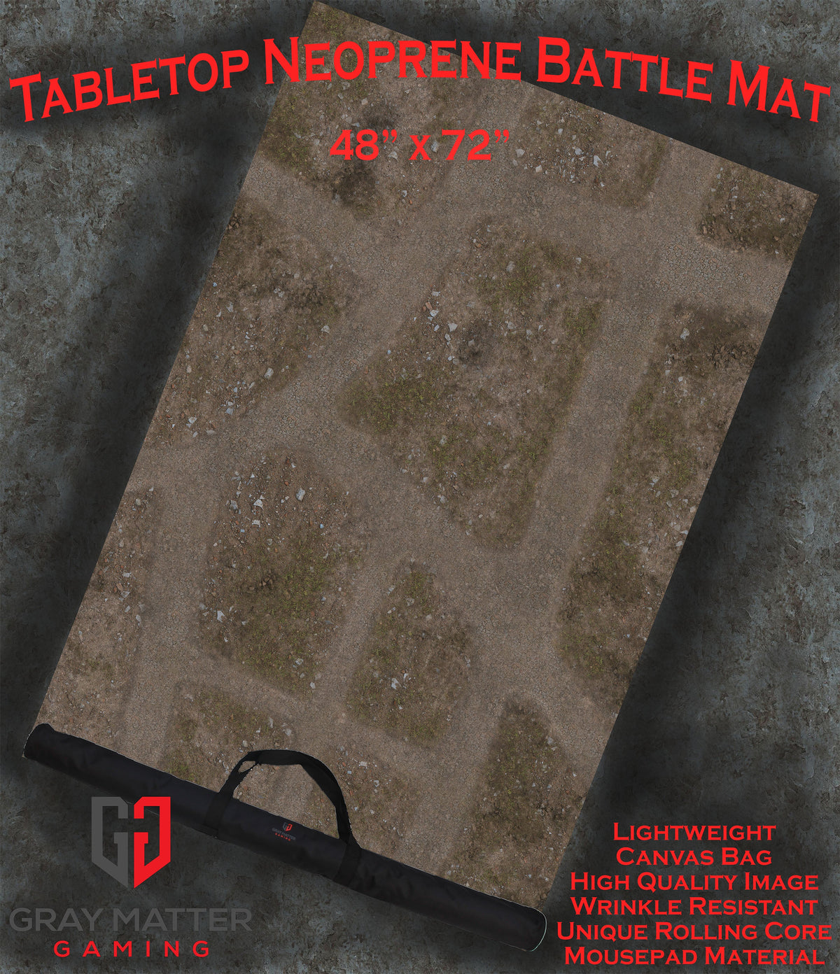 Abandoned Town - Neoprene Battle Mat with Bag