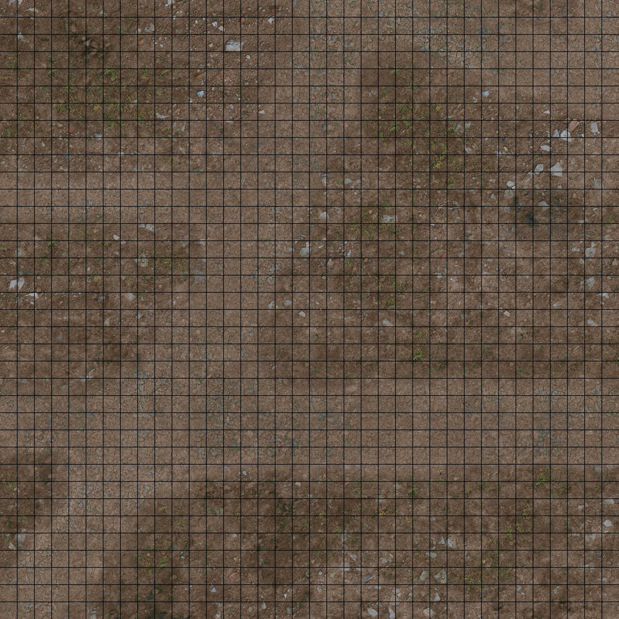 RPG Grid Mat - Abandoned Town & Dungeon Floor - Double Sided Neoprene Mat with Bag