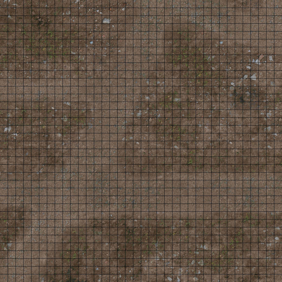 RPG Grid Mat - Abandoned Town & Dungeon Floor - Double Sided Neoprene Mat with Bag