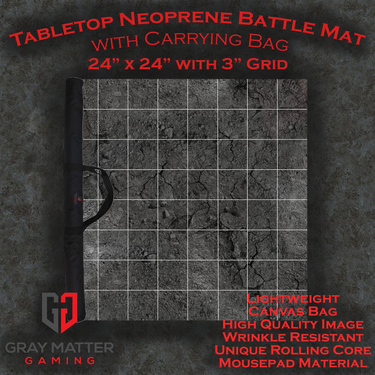 Halo Flashpoint & Deadzone - Neoprene Battle Mat - 24" x 24" with 3" Grid