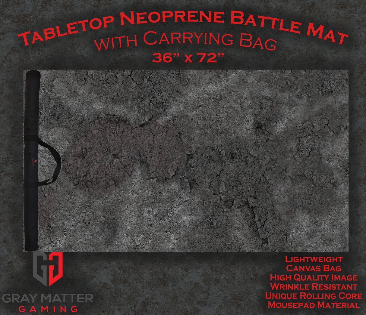 Ashen Wastelands - Neoprene Battle Mat with Bag