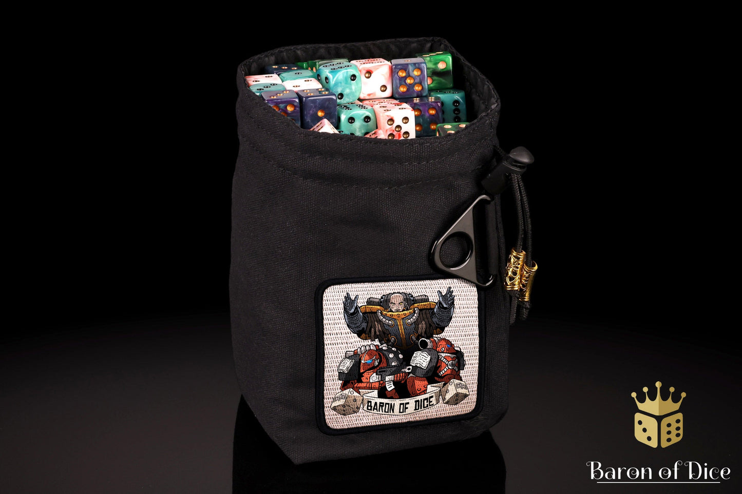 Baron's Dice Bag | Flaming Book Velcro Patch