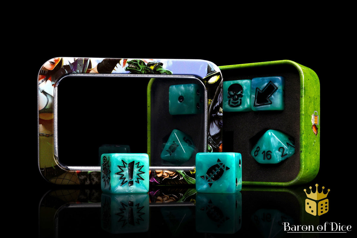 Ethereal Blue - Bloody Football Dice (Set of 7)