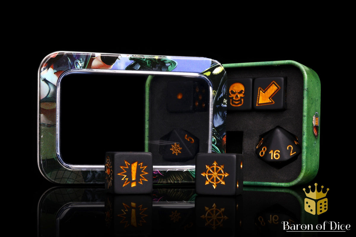 Matte Black - Bloody Football Dice (Set of 7)
