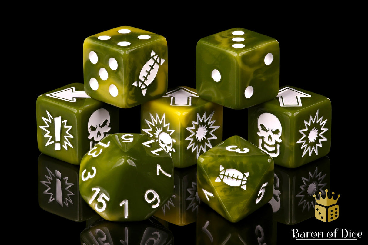 Diseased - Bloody Football Dice (Set of 7)