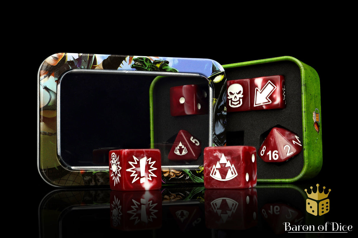 Blood Red - Bloody Football Dice (Set of 7)