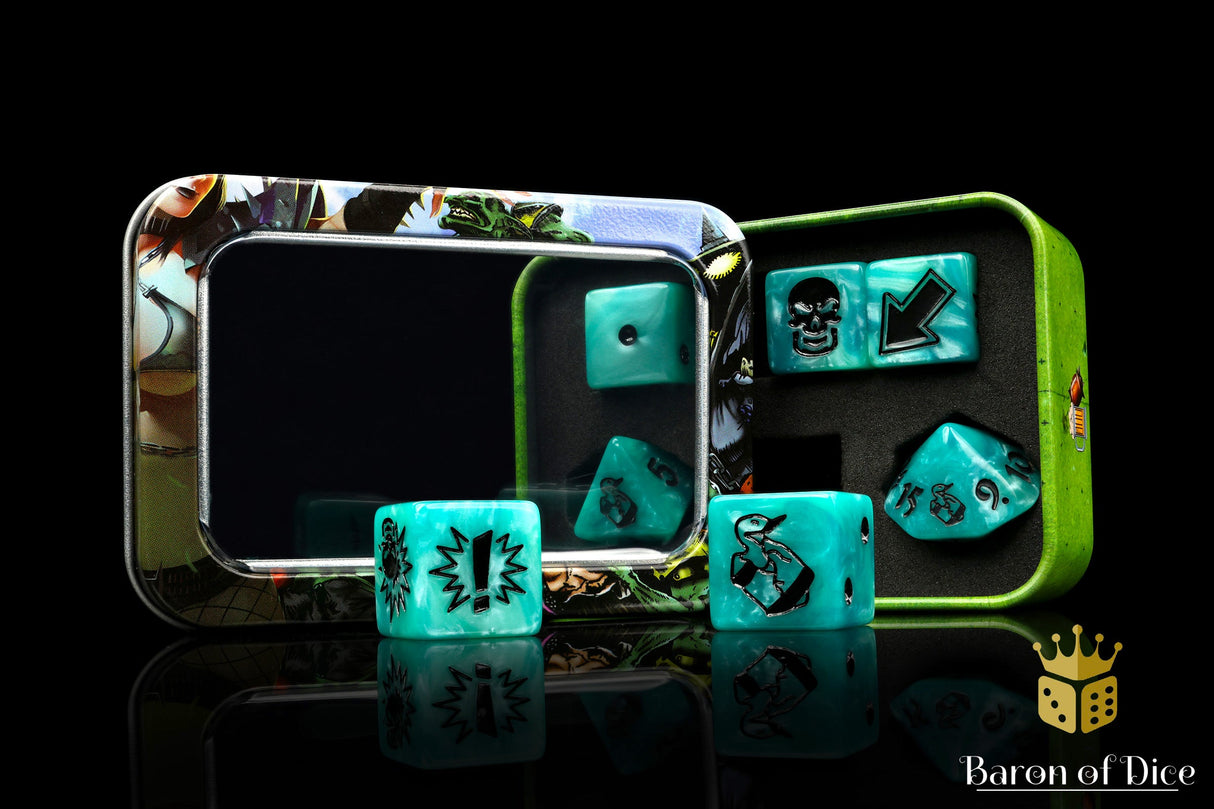 Ethereal Blue - Bloody Football Dice (Set of 7)