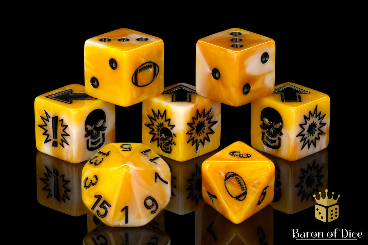 Go for Gold - Bloody Football Dice (Set of 7)