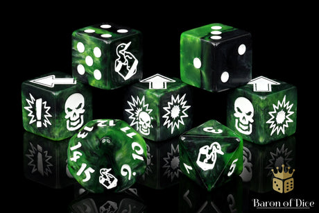 Warp Green - Bloody Football Dice (Set of 7)