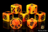 Orange Fire - Bloody Football Dice (Set of 7)