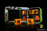 Orange Fire - Bloody Football Dice (Set of 7)