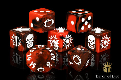 Chaos Red - Bloody Football Dice (Set of 7)