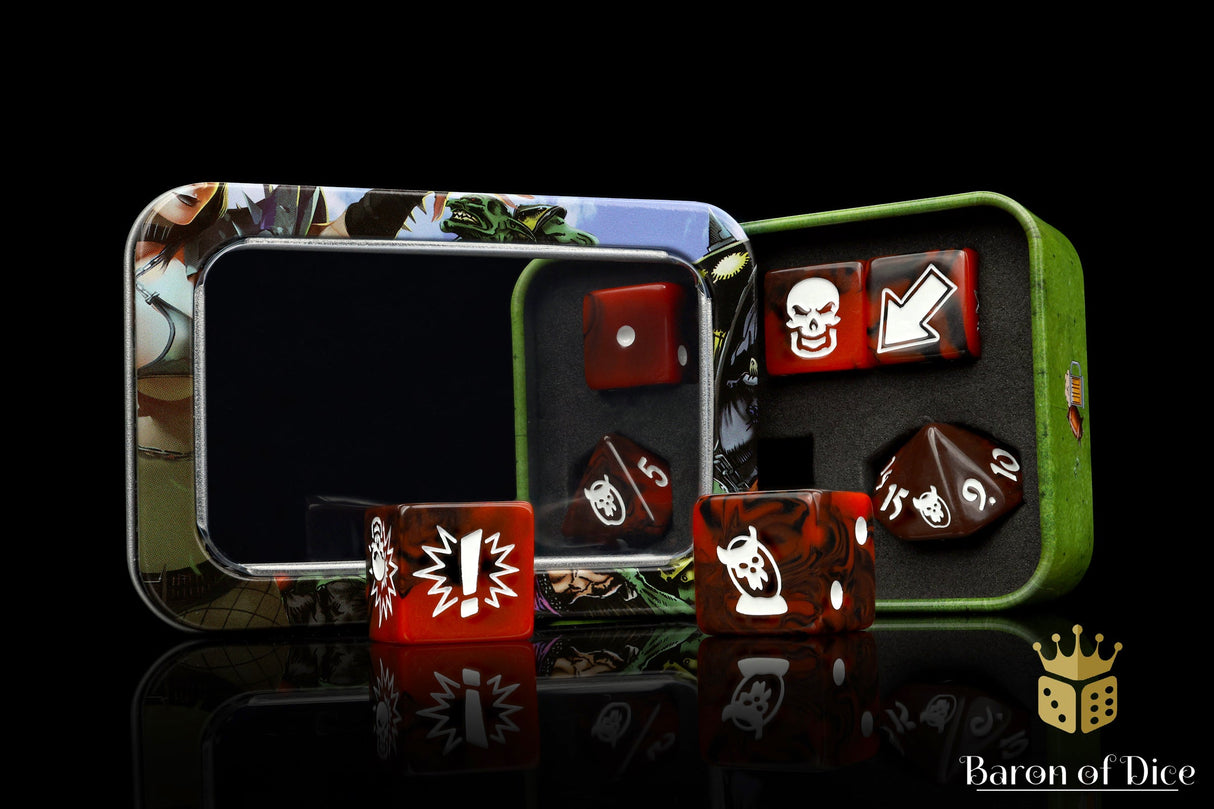 Chaos Red - Bloody Football Dice (Set of 7)