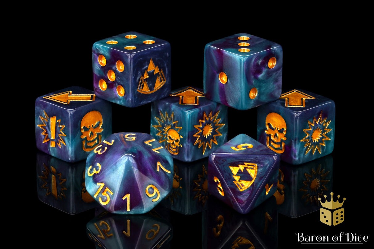 Tanzanite - Bloody Football Dice (Set of 7)