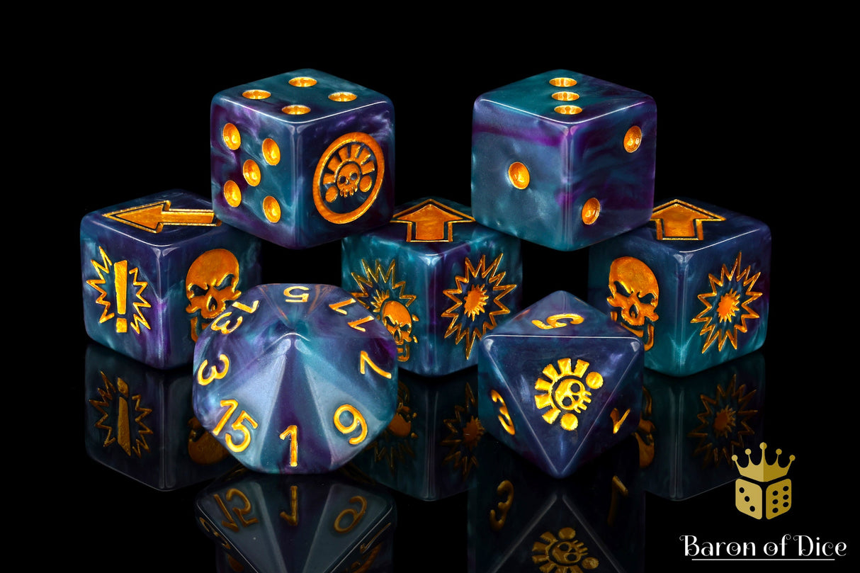 Tanzanite - Bloody Football Dice (Set of 7)