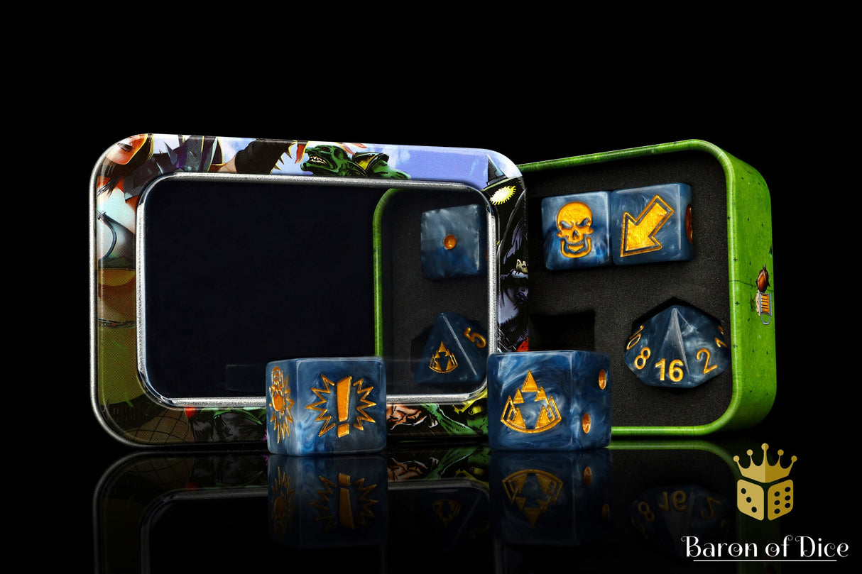 Titanium - Bloody Football Dice (Set of 7)