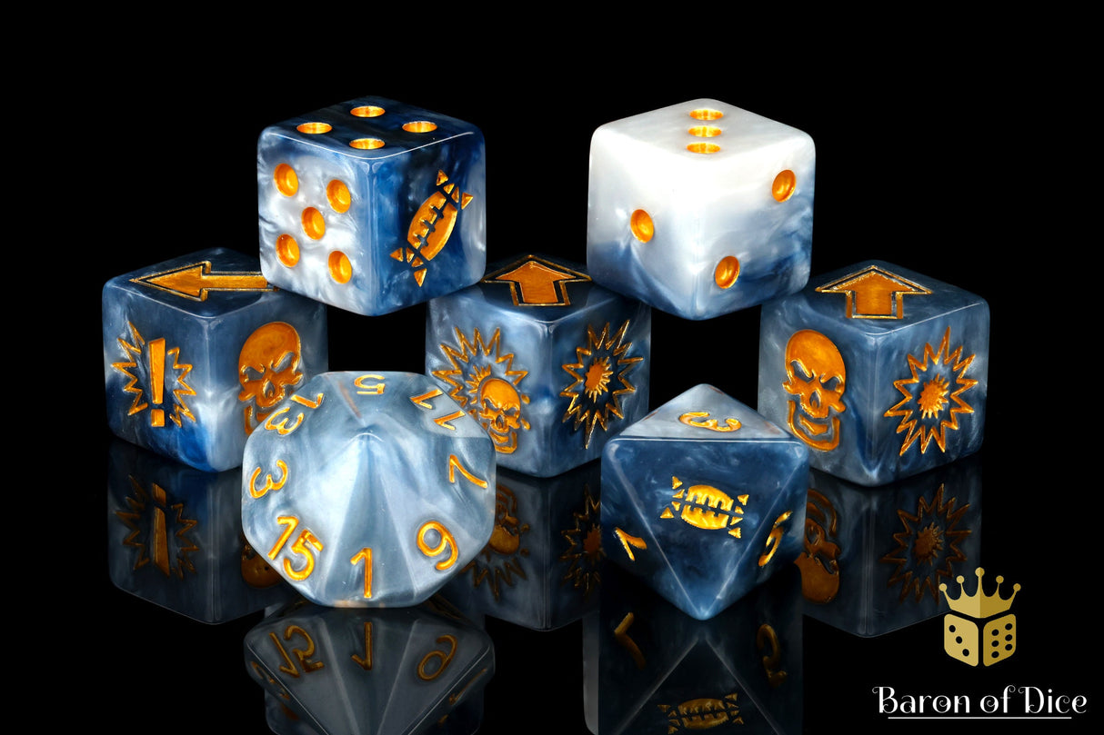 Titanium - Bloody Football Dice (Set of 7)