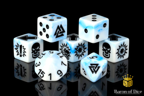 White Ice - Bloody Football Dice (Set of 7)