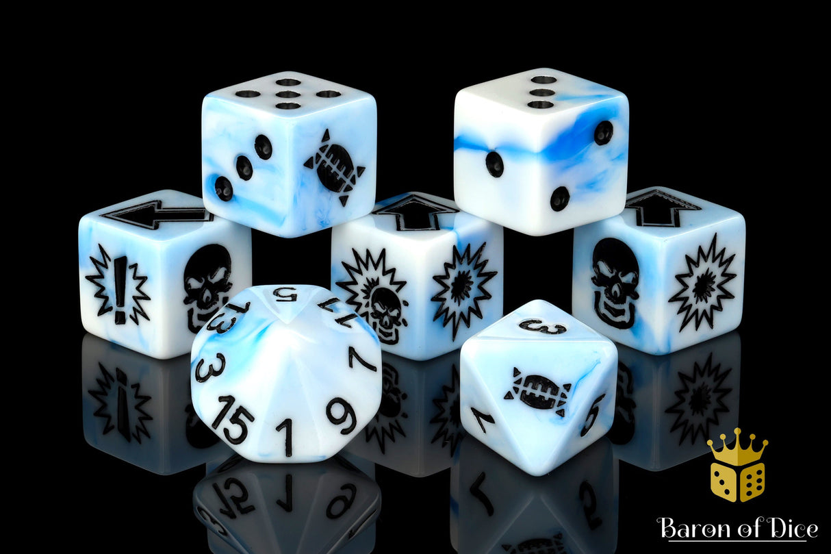 White Ice - Bloody Football Dice (Set of 7)