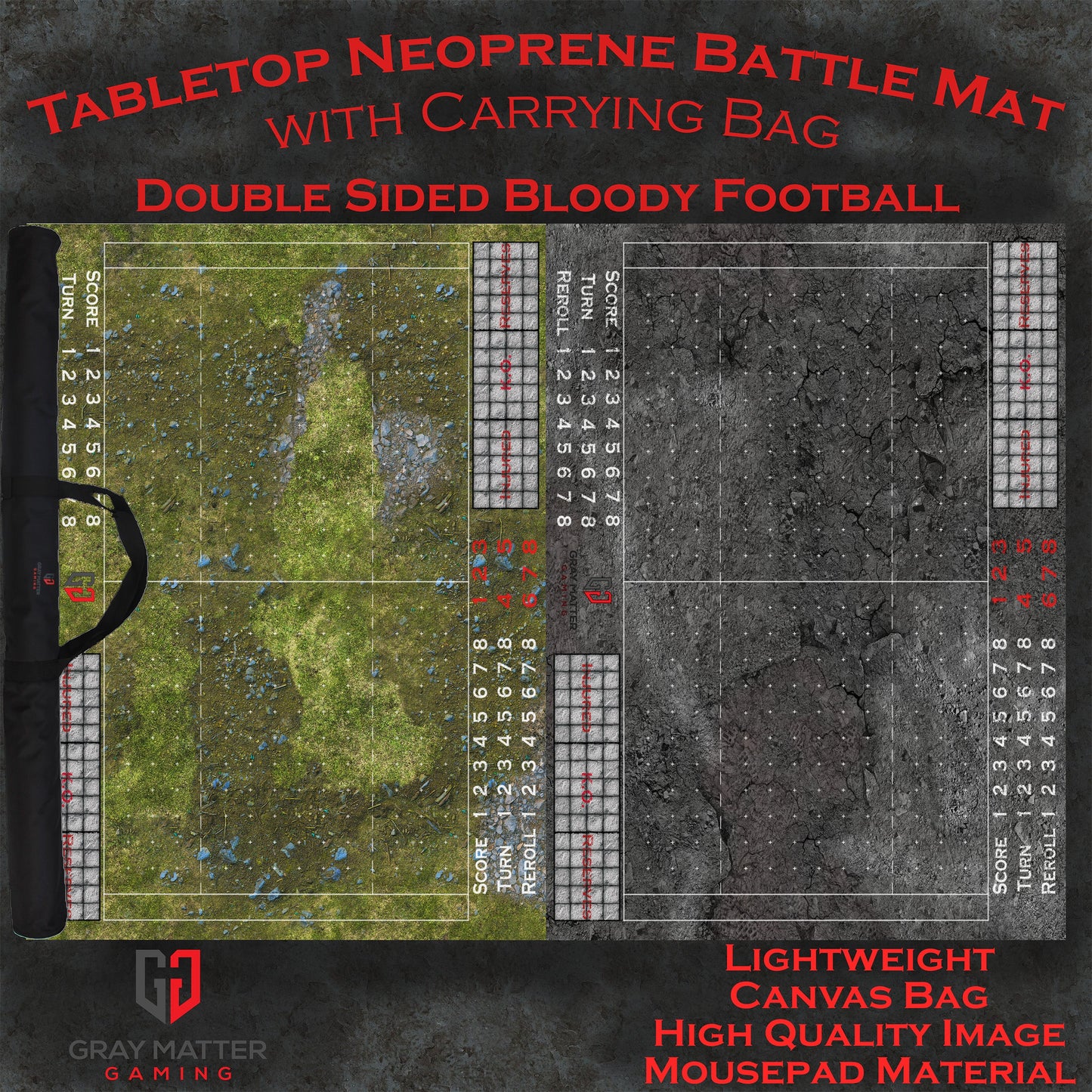 Bloody Fantasy Football - Double Sided Neoprene Mat with Bag