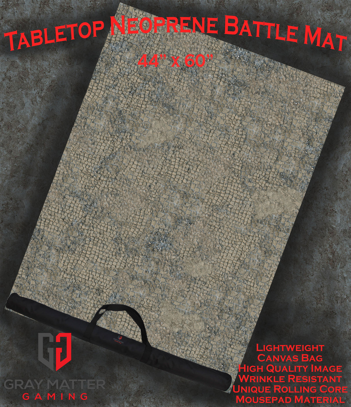 Broken Cobblestone - Neoprene Battle Mat with Bag