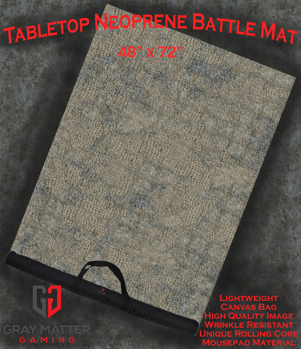 Broken Cobblestone - Neoprene Battle Mat with Bag
