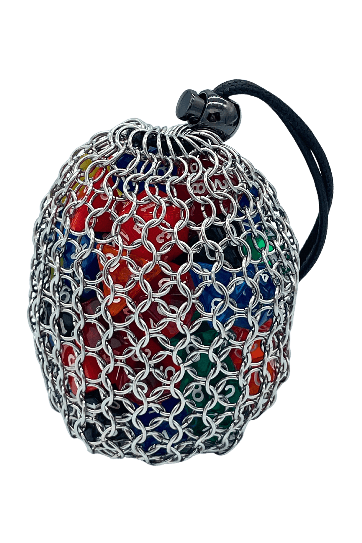 Futhark Handmade Chainmail DND Dice Bag – Medieval-Style D&D Dice Bag for RPG Polyhedral Dice Storage – DND Accessories: Ultra Durable Metal Dice Bag. Great DND Gift/DM Gift