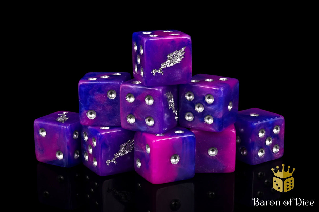 Children of Profligacy Dice - Silver Inlay