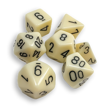 Polyhedral 7-Dice Set - Ivory/Black
