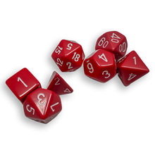 Polyhedral 7-Dice Set - Opaque Red/White