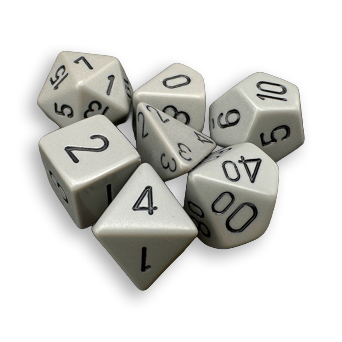 Polyhedral 7-Dice Set - Opaque Dark Grey/Black