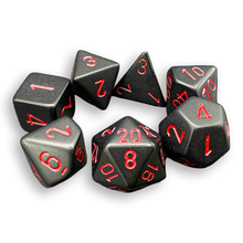 Polyhedral 7-Dice Set - Opaque Black/Red