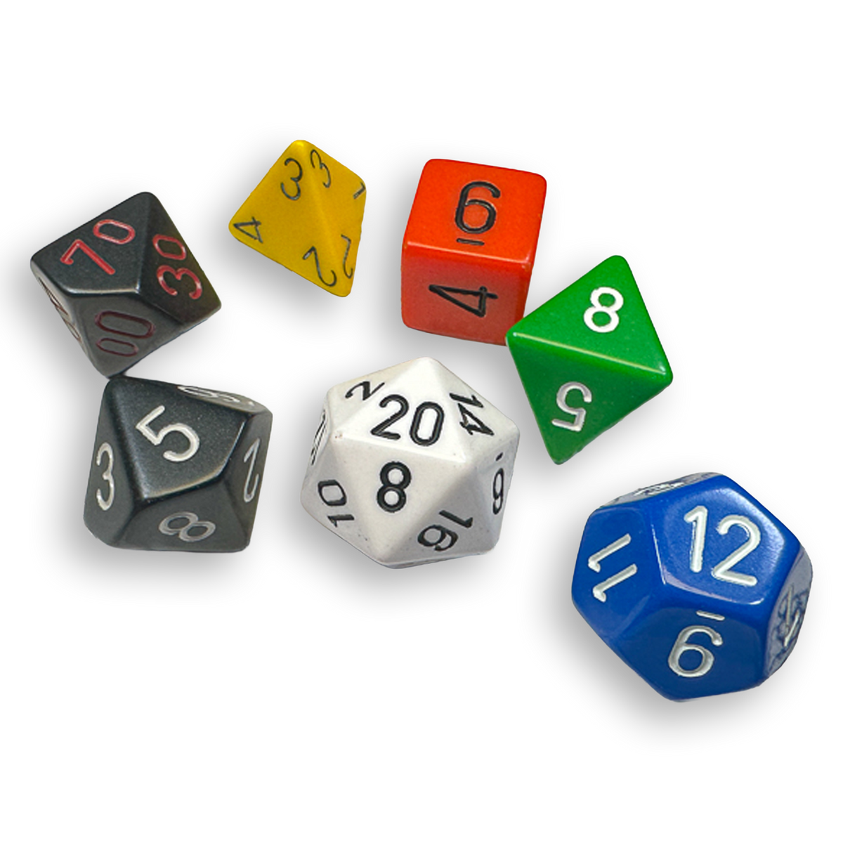 Polyhedral 7-Dice Set - Opaque Nostalgia GM and Beginner Set