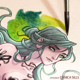 Trekell Crimson Taklon Short Handle Artist Brush - Size #4 Round