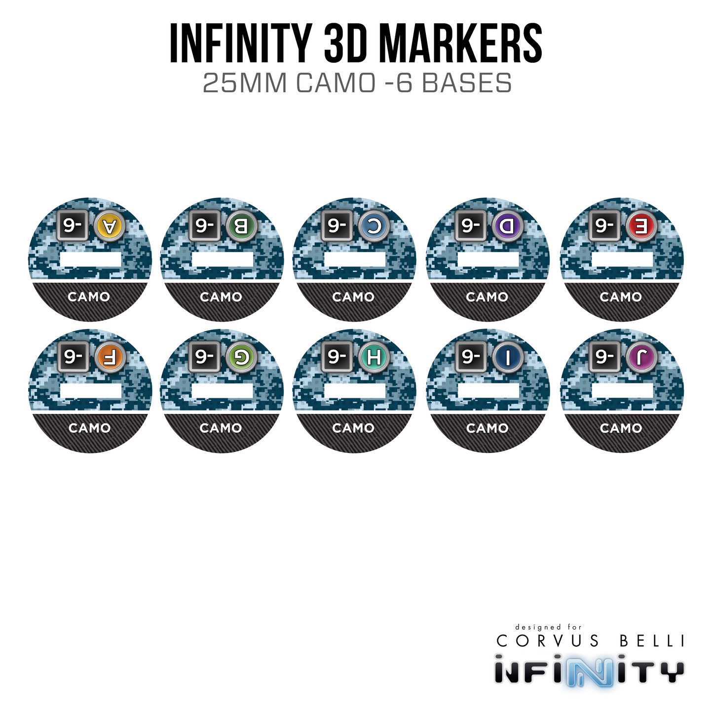 Infinity 3D Markers: Malignos (25mm Camo -6, Cybermask)