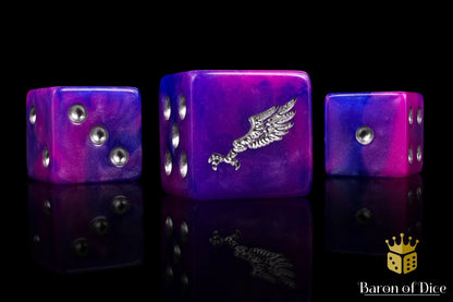 Children of Profligacy Dice - Silver Inlay