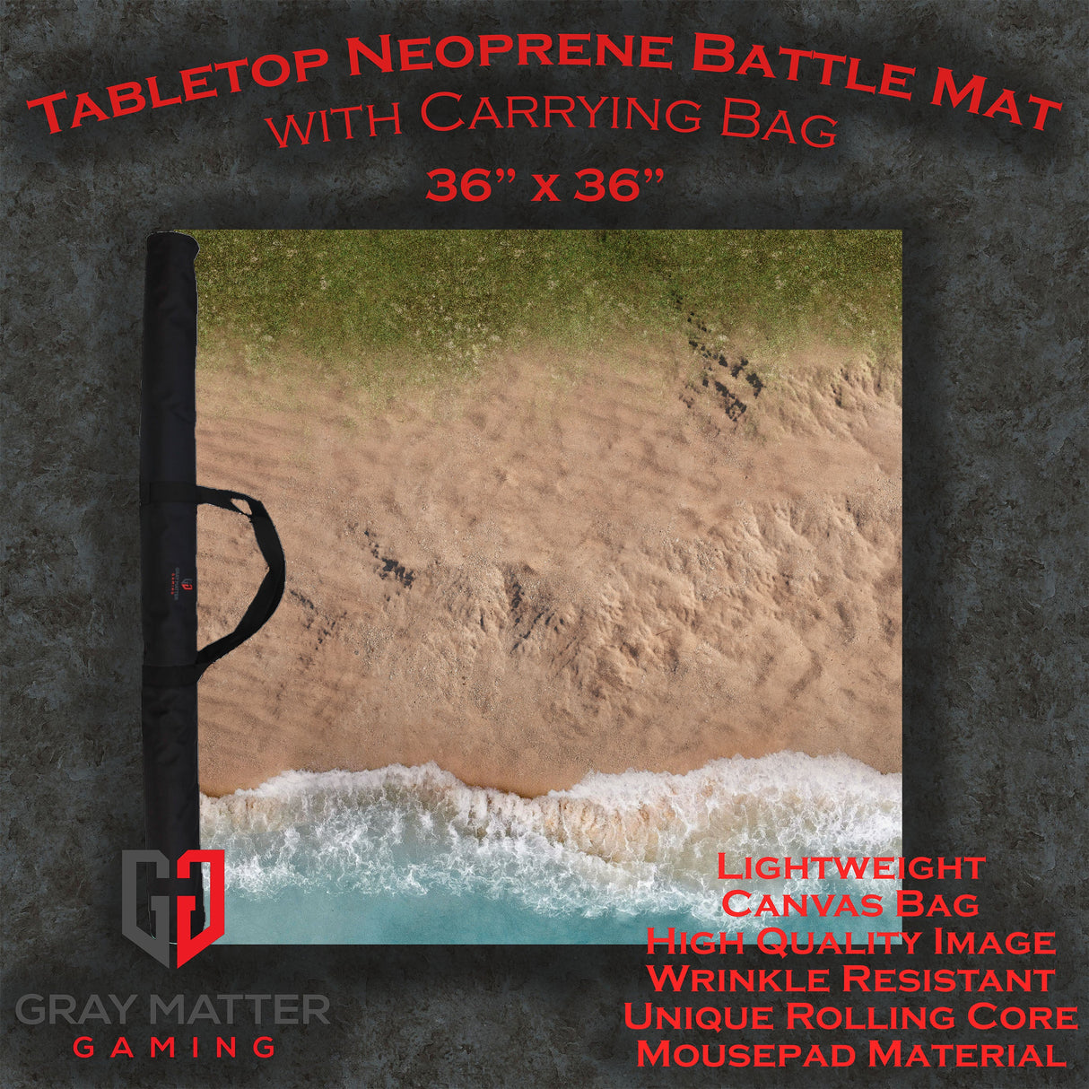 Coastal Shore - Neoprene Battle Mat - Warhammer, AoS, 40K, Team Yankee, MCP, Shatterpoint, Legion, More