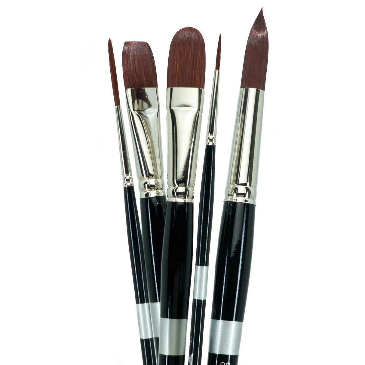 Trekell Crimson Taklon Synthetic Artist Brushes - Long Handle for Oil & Acrylic Painting