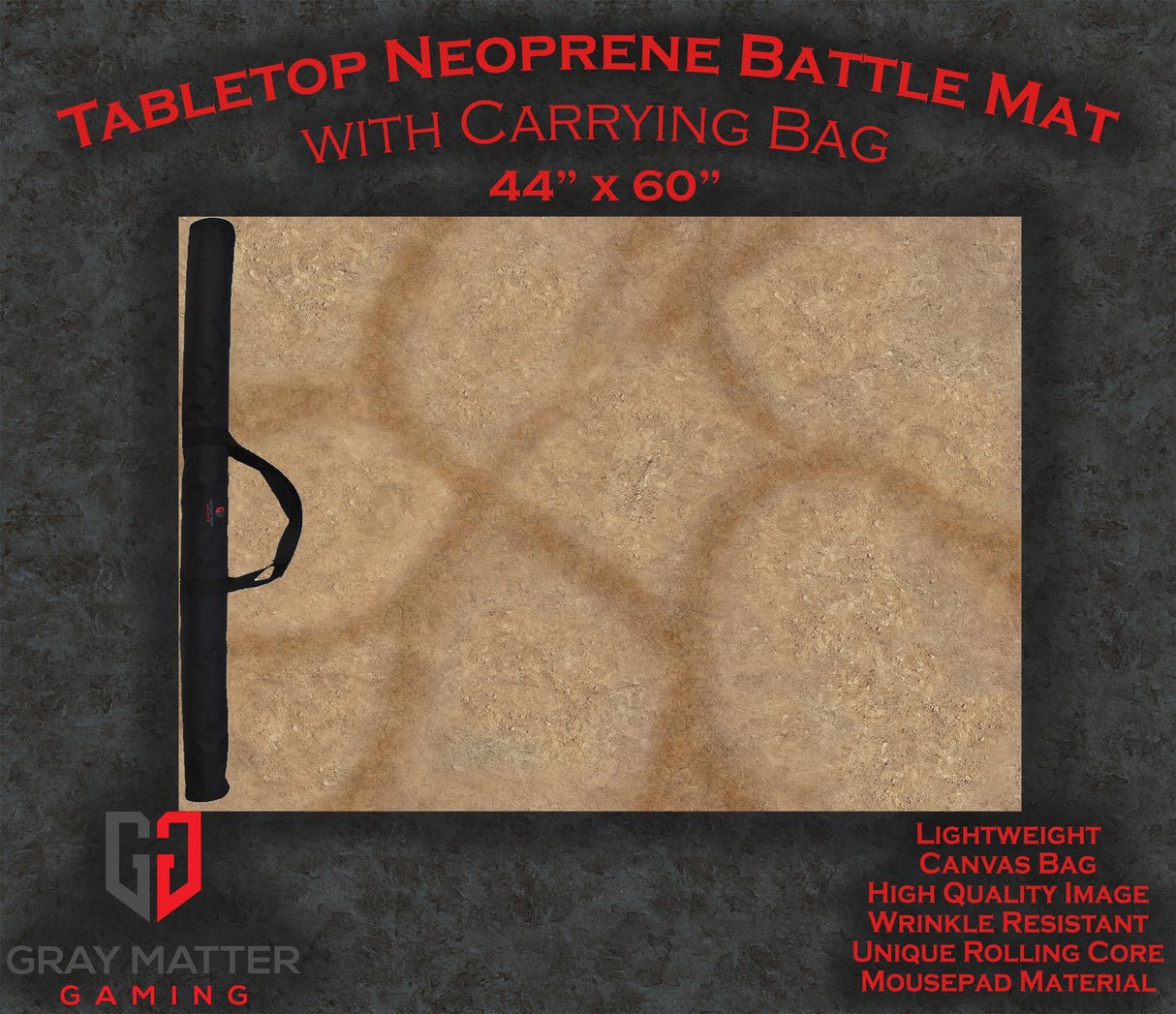 Desert Paths - Neoprene Battle Mat - Warhammer, AoS, 40K, Kill Team, MCP, Shatterpoint, Legion, More