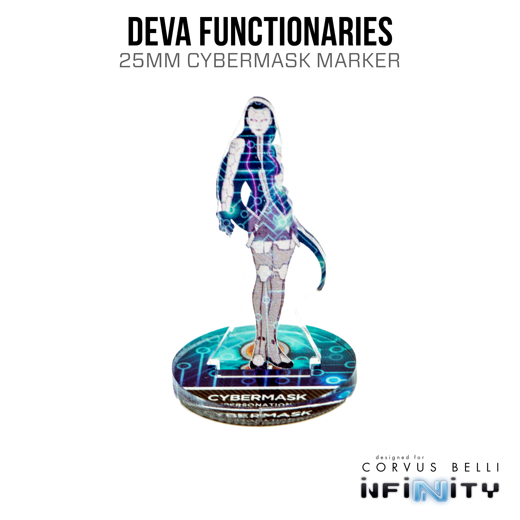 Infinity 3D Markers: Deva Functionaries (25mm Cybermask) – Wargame Portal