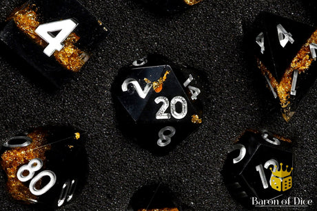 Golden Hazard Sharp Edge RPG Dice Set - 7 Pieces