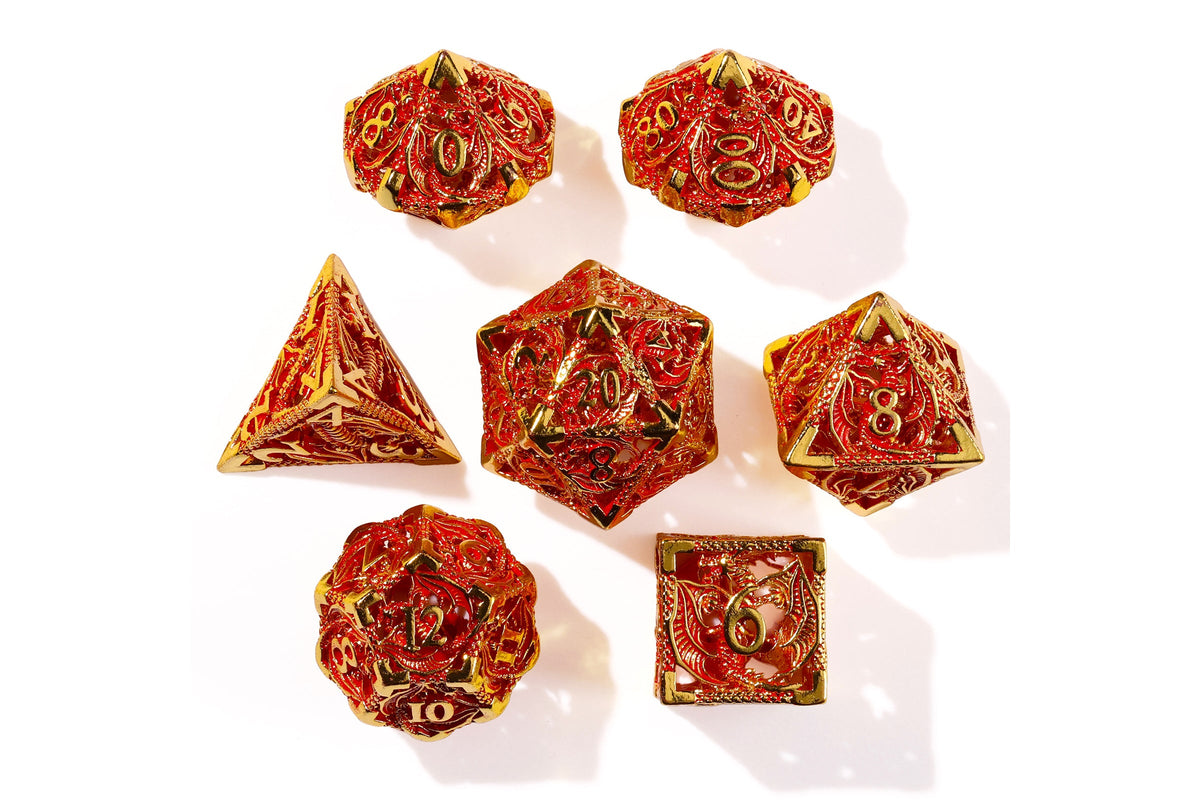 Dragons of Legend Metal RPG Dice Set - 7 Pieces
