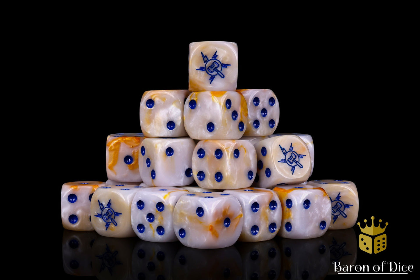 Lightning Strikes Twice Dice - Gold Veins