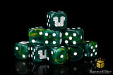 Twin Headed Lizard Dice - Green & Gold