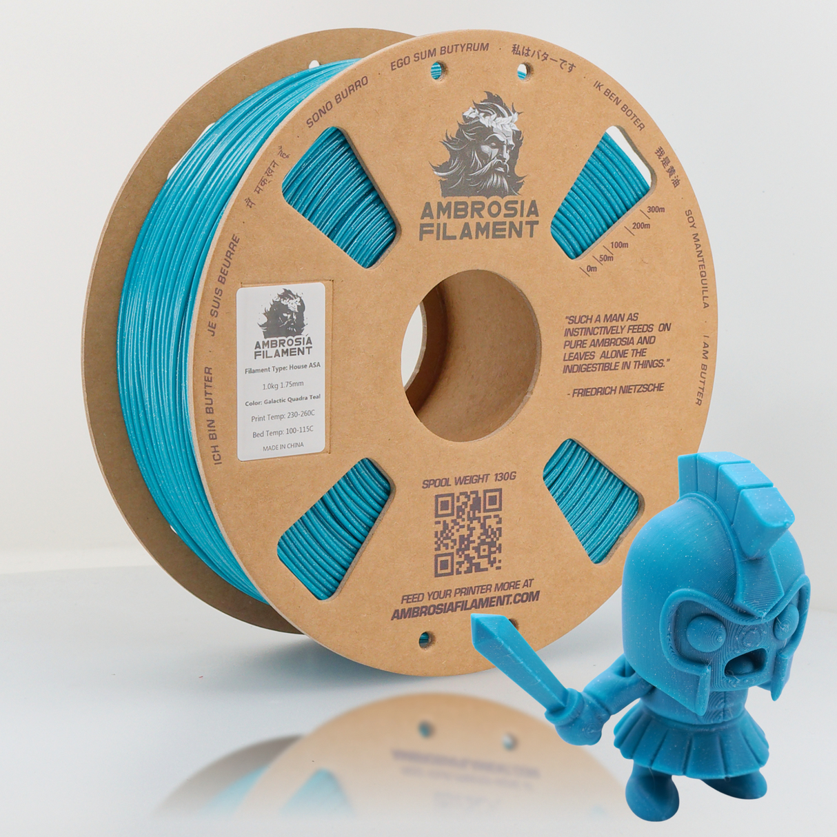 AMBROSIA Galactic (Sparkle) PLA Filament of the Gods - 1KG Bambu AMS Friendly Cardboard Spools Premium 3D Printing Filament